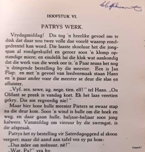 Patrys Hulle - E B Grosskopf - Hardeband   1937 8de Druk