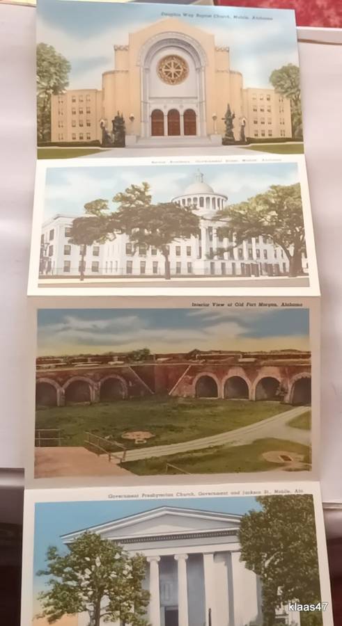 Vintage Travel Souvenir - Mobile, Alabama (The City of Six Flags)(Dated 1959)Foldout style 16 Photo