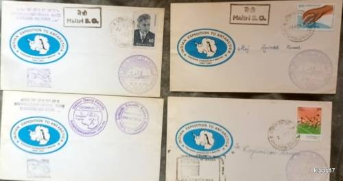 Indian Expedition to Antarctica - 1990-91 - 5 Envelopes with various cancellations (3 Postally used)