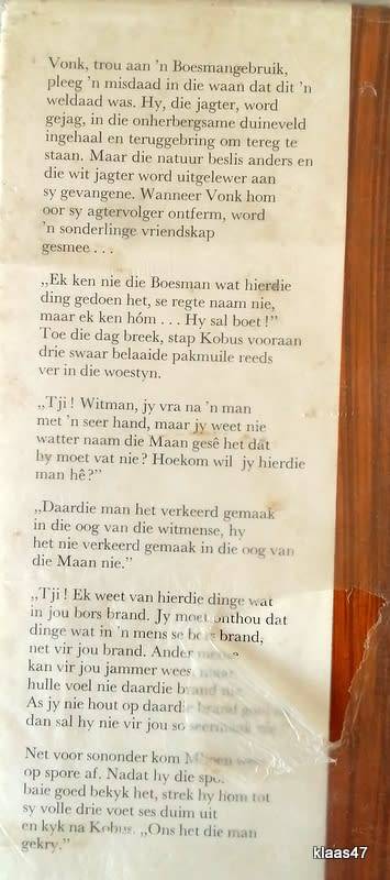 Vonk: Vondeling van die Duine - Jan J Van Der Post - Hardeband 1967