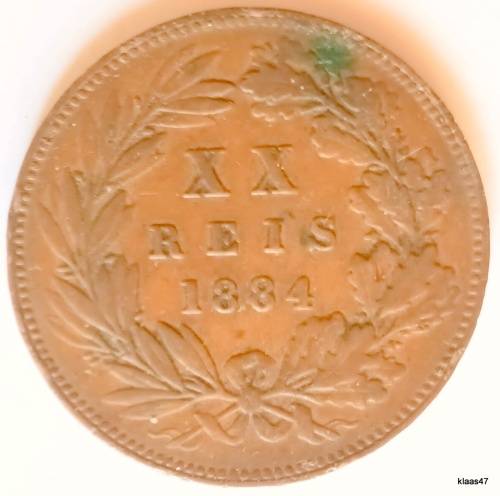 Portugal - 1884 - Luiz I - XX Reis - Bronze