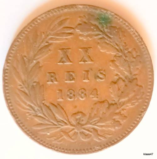 Portugal - 1884 - Luiz I - XX Reis - Bronze
