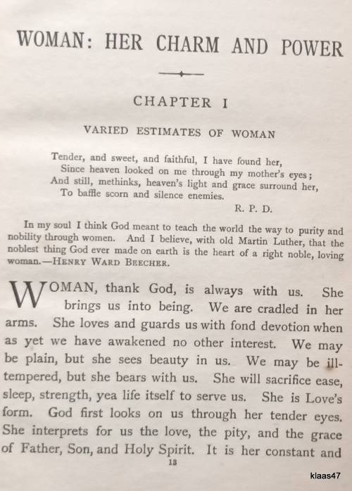 Woman: Her Charm and Power - Robert P Downes - Hardcover Eighth Thousand (Inscribed by Author`s Son)
