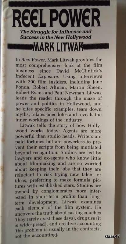 Reel Power: Struggle for Influence and Success in the New Hollywood - Mark Litwak - Hardcover 1986