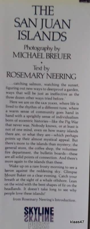 The San Juan Islands - Michael Breuer & Rosemary Neering - Hardcover 1985