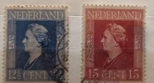 Netherlands - 1944-46 - Queen Wilhelmina (Government-in-Exile) - 2 Used stamps