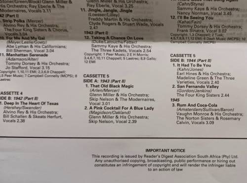 Reader`s Digest: The Great Band Era  5 Music Cassettes
