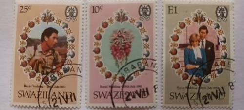 Swaziland - 1981 - Royal Wedding - Set of 3 Cancelled stamps