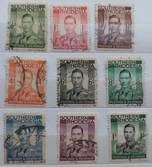 Southern Rhodesia - 1937 - George VI - Definitives - 9 Used stamps