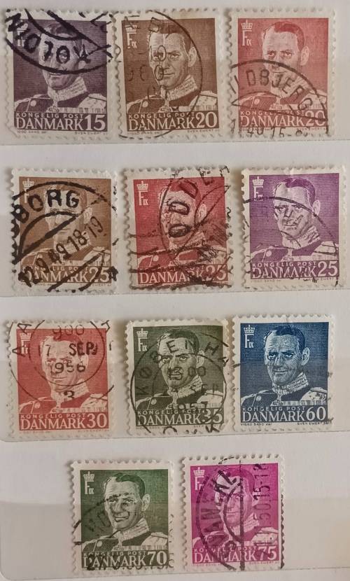 Denmark - 1948-50 - Frederik IX - 11 Used stamps