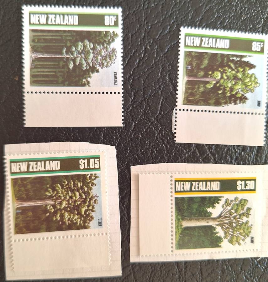 New Zealand 1989 Scenic Issue Trees Set of 4 Unused stamps on Paper