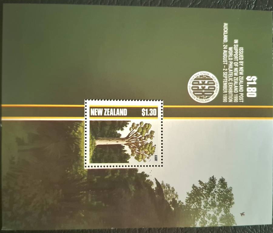 New Zealand 1989 Scenic Issue Trees Unused Hinged Miniature Sheet