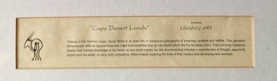 FRAMED PRINT `CAPE DESERY LANDS` BY MIKE ELLIOTT