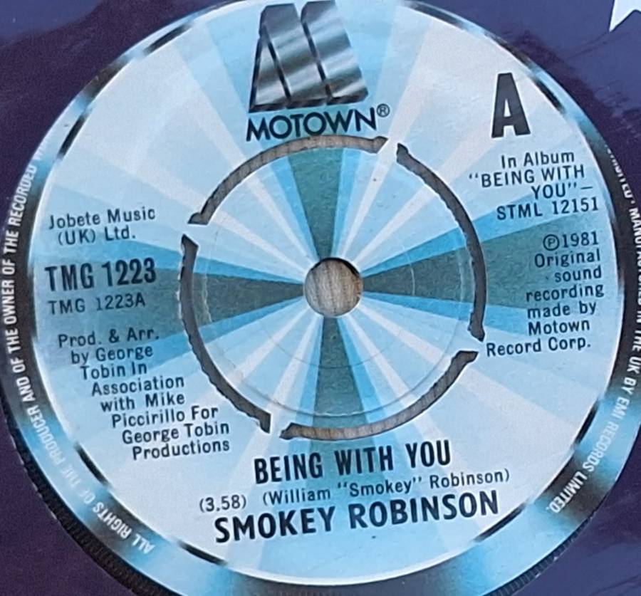 Smokey Robinson Being With You Motown TMG 1223 Vinyl, 7`, 45 RPM, Single, Knockout Centre 1981