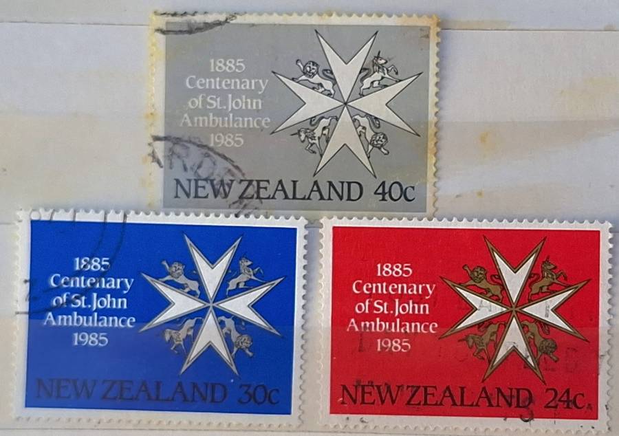 New Zealand 1985 St John Ambulance Set of 3 Used Hinged stamps