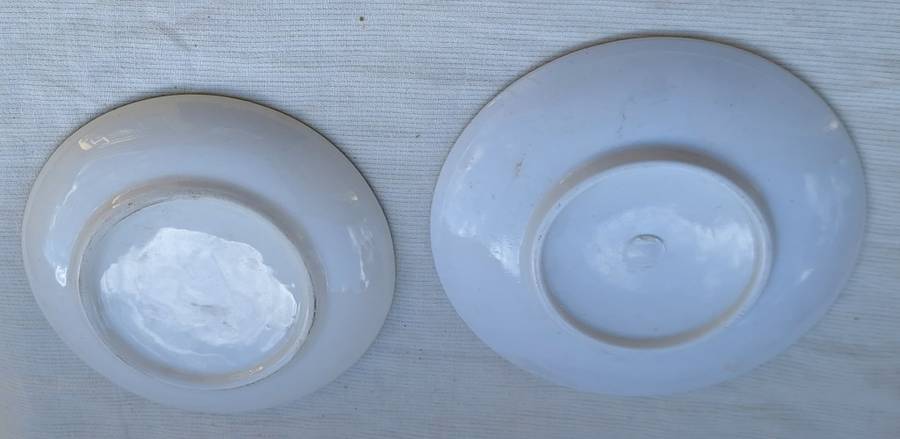 One Porcelain and One Melamine Olive Serving Plates