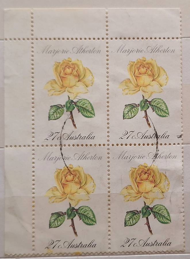Australia 1982 Roses Block of 4 27c Used stamps