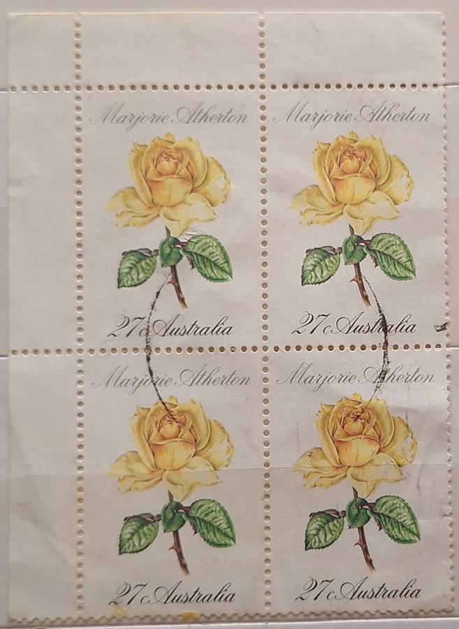 Australia 1982 Roses Block of 4 27c Used stamps