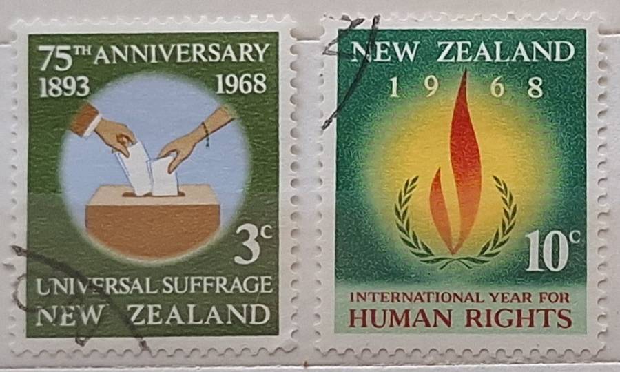 New Zealand 1968 Human Rights Set of 2 Used Hinged stamps