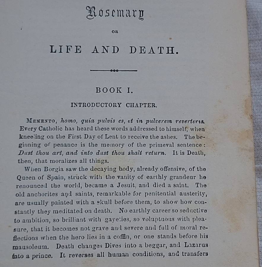Rosemary: Life and Death by J Vincent Huntington Hardcover 1885