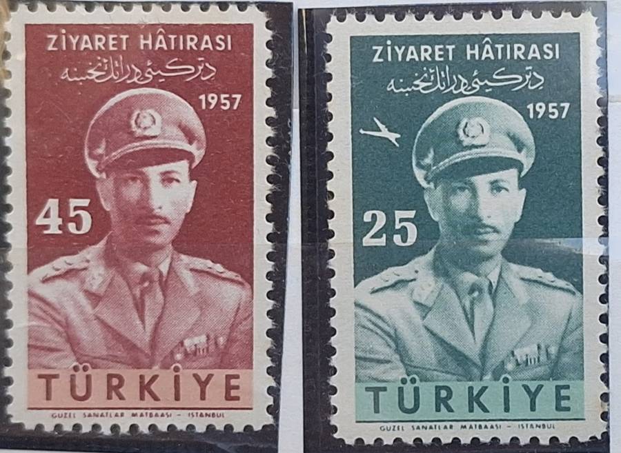 Turkey 1957 Royal Visit from Afghan King Mohammed Zahir Shah Set of 2 Mint stamps