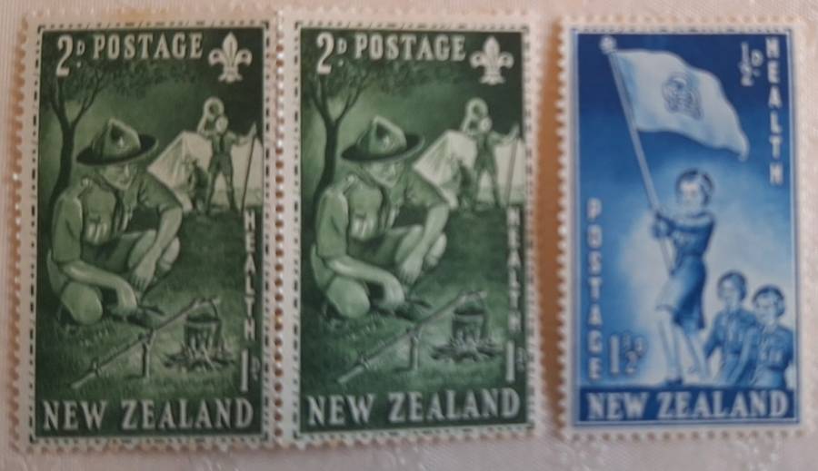 New Zealand 1953 Health Issue Girl Guides/Boy Scouts Set of 2 Unused Hinged stamps