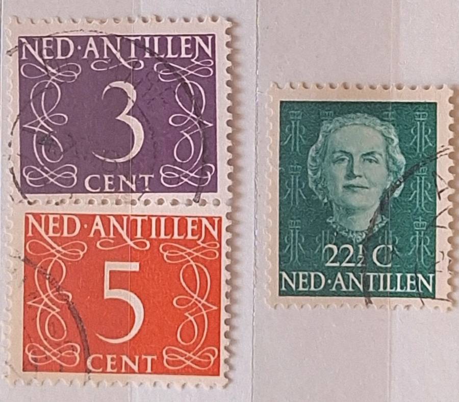 Netherlands Antilles Mixed Lot of 3 Used Hinged stamps