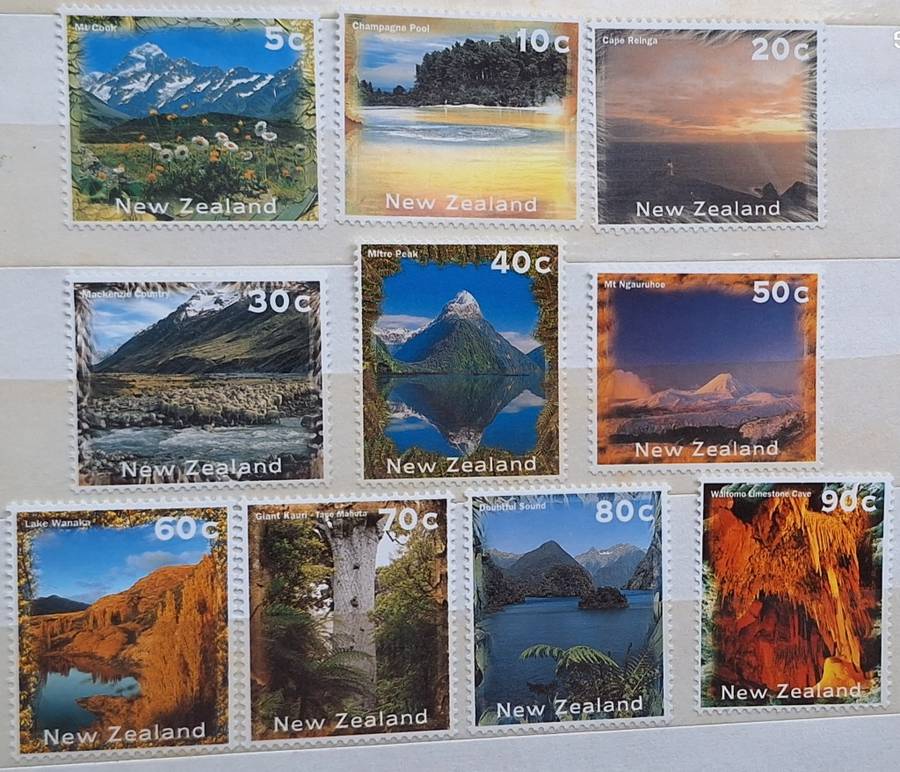 New Zealand 1995-1996 Definitives: Scenery Set of 10 Mint stamps