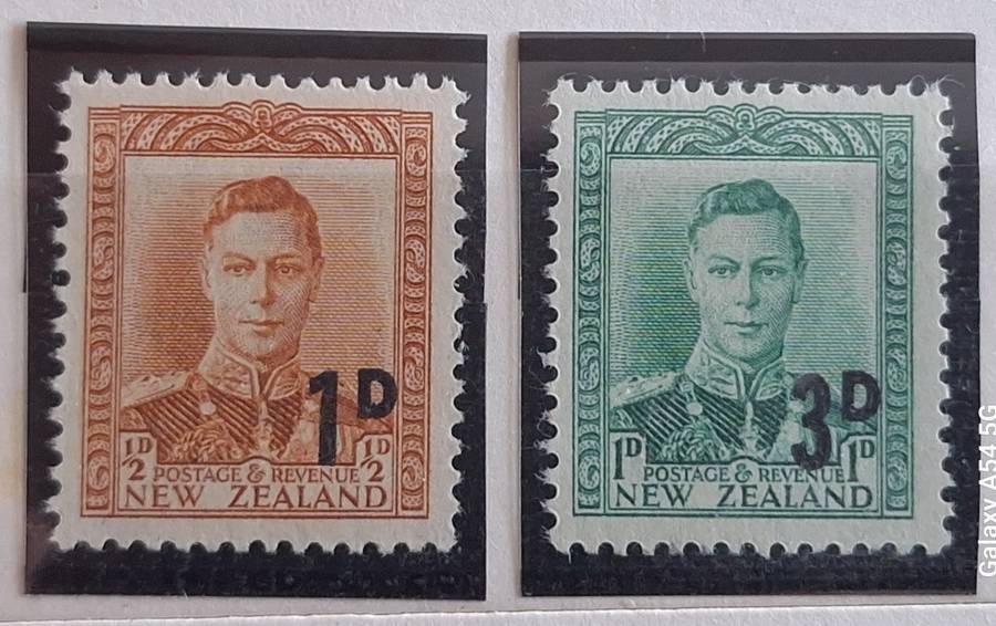 New Zealand 1950-53 Provisionals 2 Mint stamps
