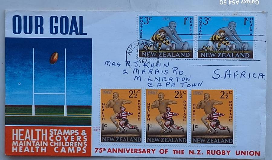 New Zealand 1967 75th Anniversary of the N Z Rugby Union Souvenir Cover