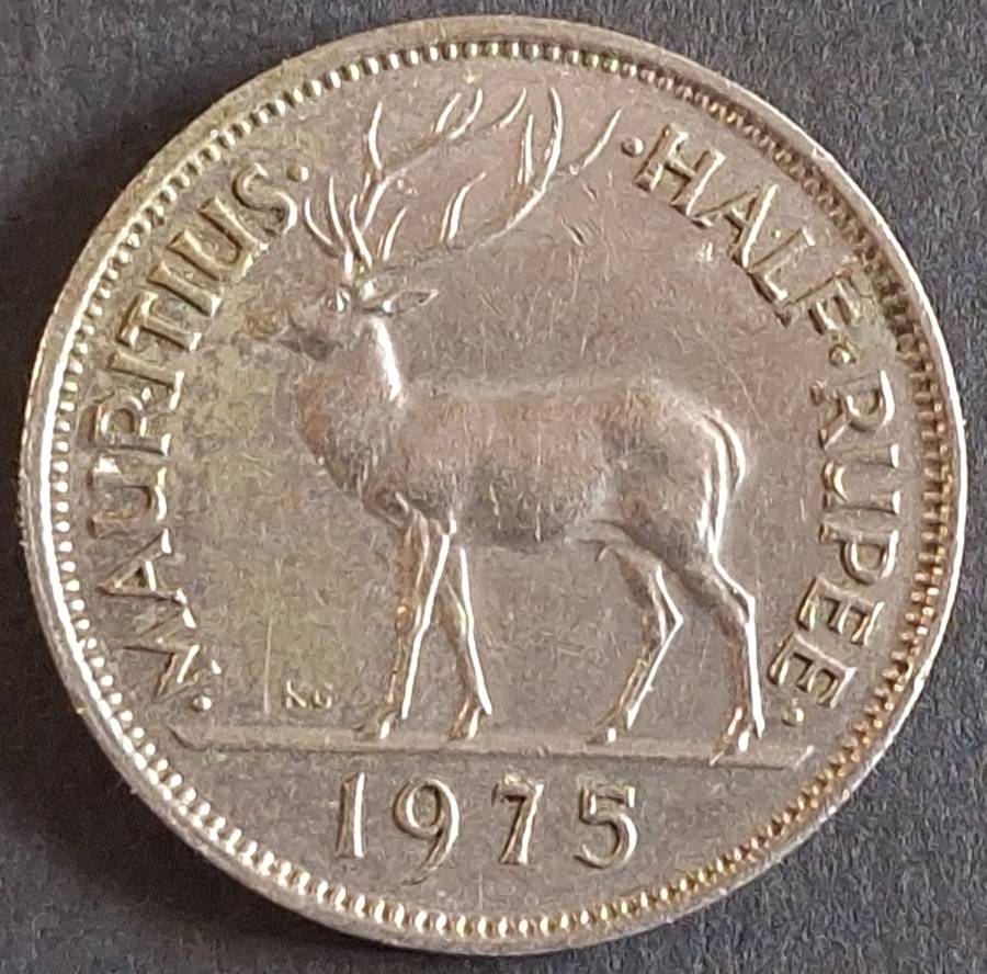 Mauritius 1975 Half Rupee Copper-nickel