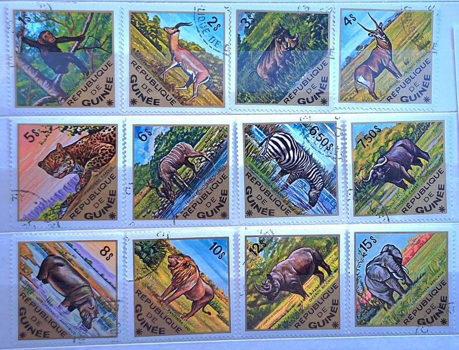Guinea 1975 Animals Set of 12 Cancelled stamps