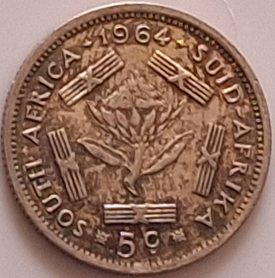 South Africa 1964 5c Silver