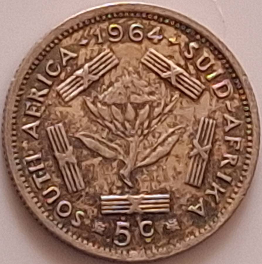 South Africa 1964 5c Silver
