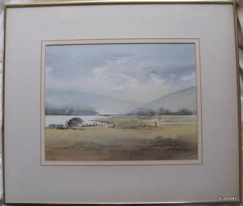WATERCOLOUR : SIGNED - VAL HURST : FRAMED SIZE - 55.5X47.5CM