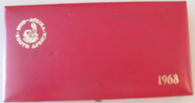 South African Long proof set emty box 1968 Please see condition of the box