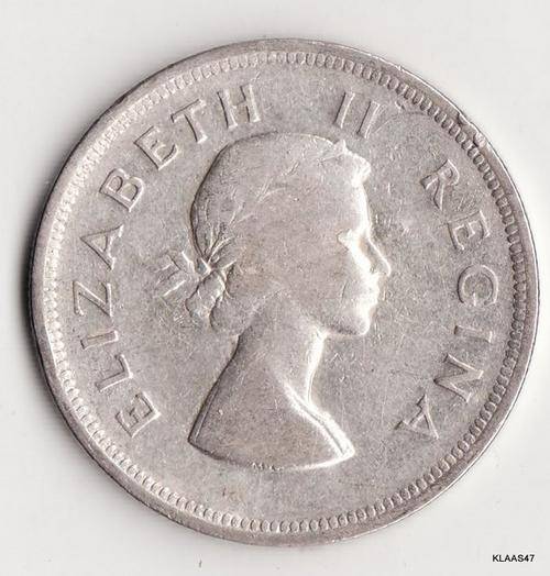 South African 1955  Silver Coin 2.5 Shilling (Half Crown )