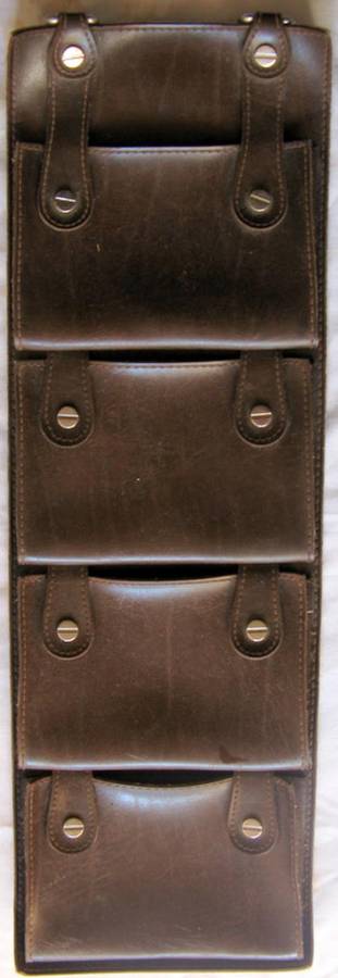 FOUR POCKET NEWSPAPER WALL HANGER : VINYL : 18cm WIDE - 56cm LONG