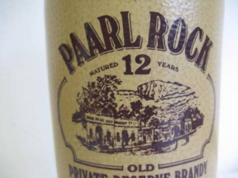 PAARL ROCK : OLD PRIVATE RESERVE BRANDY : EMPTY BOTTLE : 23cm HIGH : WITHOUT LID