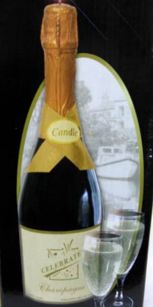 CANDLE CHAMPAGNE BOTTLE  (IDEAL FOR WEDDINGS PARTIES OR AN INTIMATE DINNER )SIZE31CM