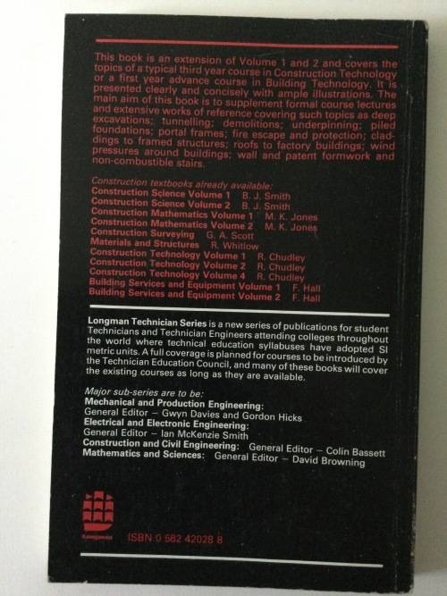 Construction Technology, Volume 3, R Chudley, 1978