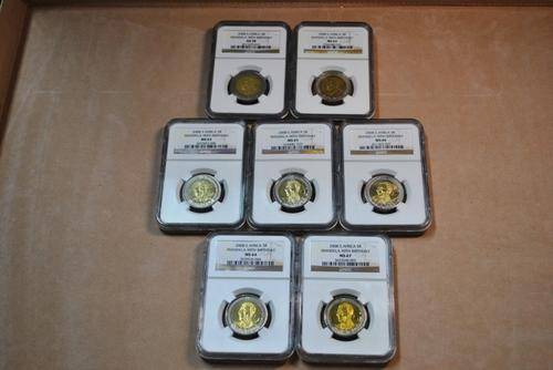 Mandela Birthday Coins AU58+MS62+MS63+MS64+MS65+MS66+MS67