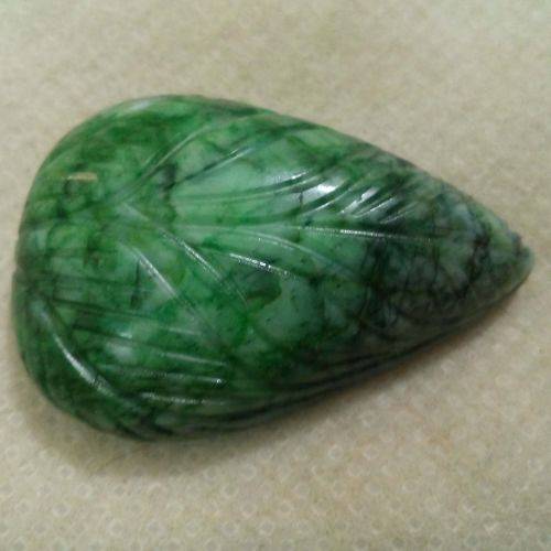 67.75 CT ULTRA A++ UNIQUE GREEN EMERALD CARVING PEAR SHAPE NATURAL GEMSTONE