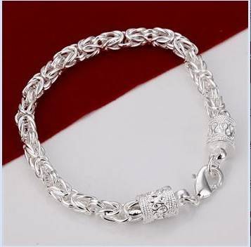 Fashion jewelry 925silver charm Byzantine Bracelets 8inch