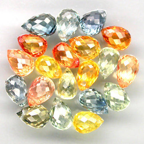 SUBLIME! 7.57 ct.FANCY COLOR SAPPHIRE BRIOLETTE LOT BID PER STONE.
