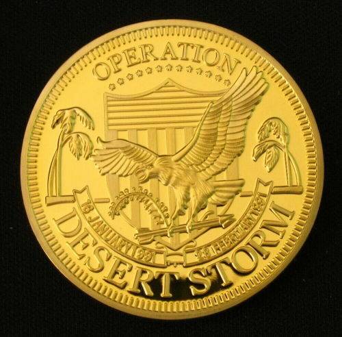 American Eagle Five Army Badge Gold Plated Coin Token