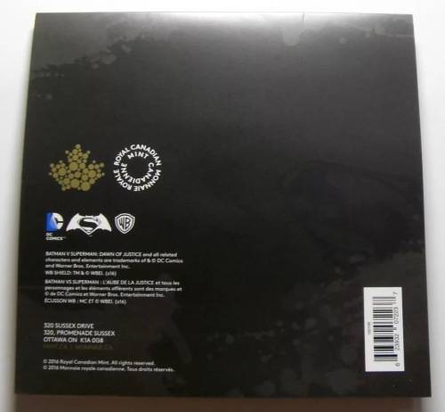 2016 Canada Batman v Superman Dollar OUNCe Silver Coin UNC