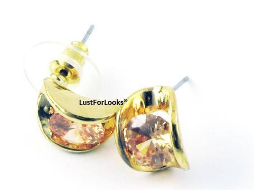 Swarovski ( Only from LustforLooks ) ** Champagne Colour *** Wedding Or Party? Earings!