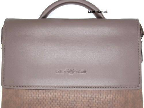 Brand New # Genuine Leather # GIORGIO ARMANI # Handbag # Brown # UNISEX # Lust For Looks
