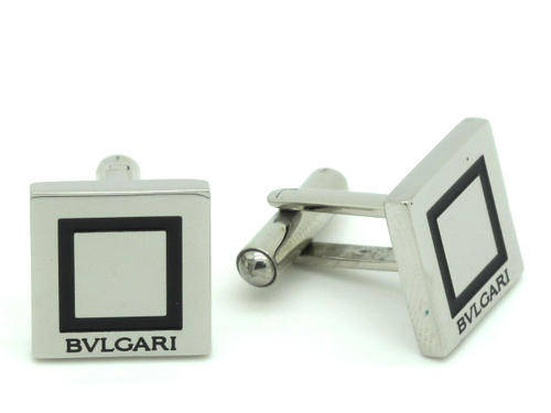 Only From LustForLooks [ BVLGARI  Cufflinks ] Set Of Two ( 2 ) [Silver Polished] S/Steel